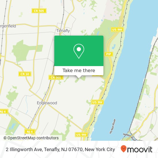 Mapa de 2 Illingworth Ave, Tenafly, NJ 07670
