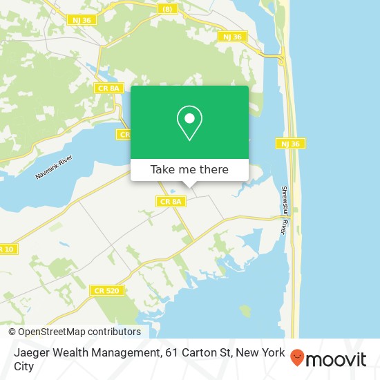 Mapa de Jaeger Wealth Management, 61 Carton St