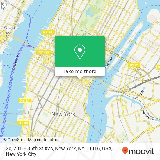 Mapa de 2c, 201 E 35th St #2c, New York, NY 10016, USA