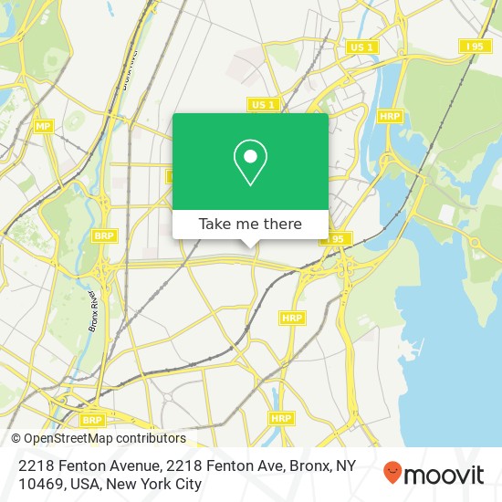 Mapa de 2218 Fenton Avenue, 2218 Fenton Ave, Bronx, NY 10469, USA