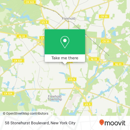 58 Stonehurst Boulevard, 58 Stonehurst Blvd, Freehold Township, NJ 07728, USA map