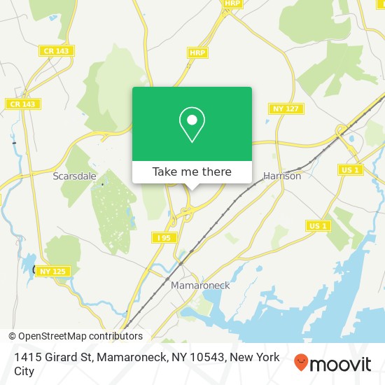 Mapa de 1415 Girard St, Mamaroneck, NY 10543