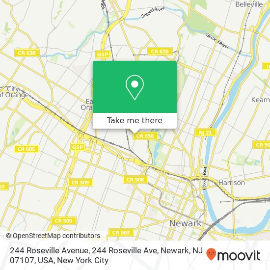 244 Roseville Avenue, 244 Roseville Ave, Newark, NJ 07107, USA map