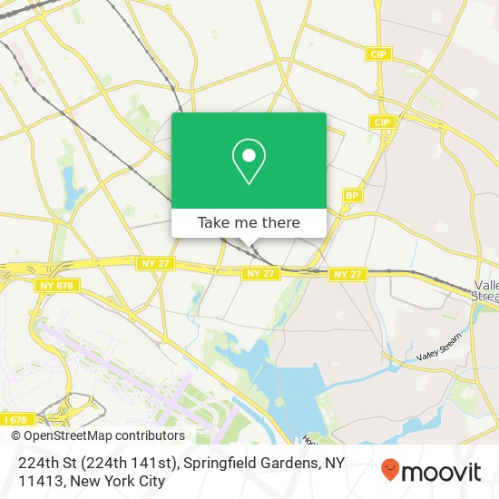 Mapa de 224th St (224th 141st), Springfield Gardens, NY 11413