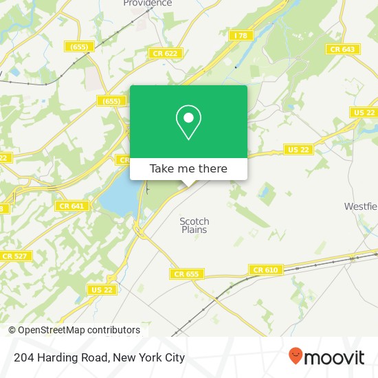 204 Harding Road, 204 Harding Rd, Scotch Plains, NJ 07076, USA map