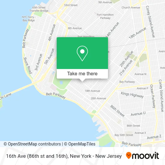 16th Ave (86th st and 16th) map