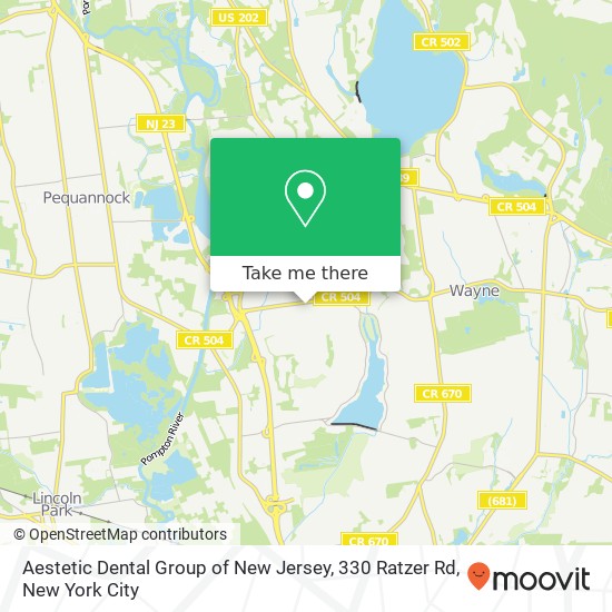Mapa de Aestetic Dental Group of New Jersey, 330 Ratzer Rd