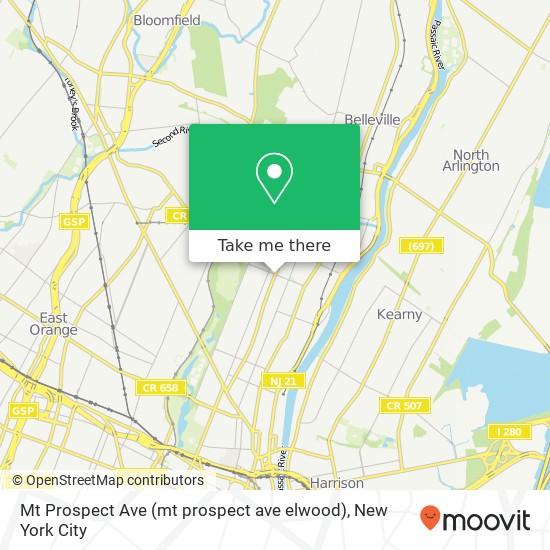 Mt Prospect Ave (mt prospect ave elwood), Newark, NJ 07104 map