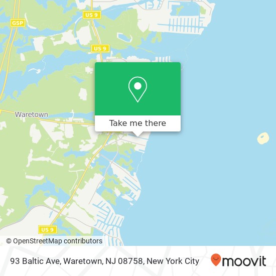 Mapa de 93 Baltic Ave, Waretown, NJ 08758