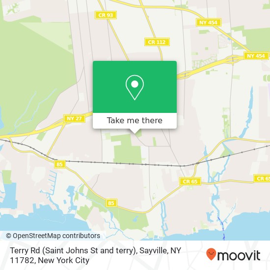 Mapa de Terry Rd (Saint Johns St and terry), Sayville, NY 11782