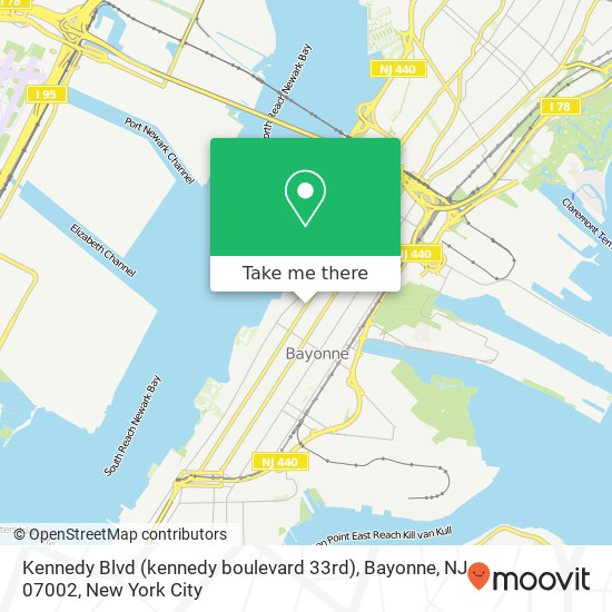 Kennedy Blvd (kennedy boulevard 33rd), Bayonne, NJ 07002 map