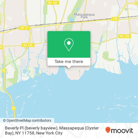 Mapa de Beverly Pl (beverly bayview), Massapequa (Oyster Bay), NY 11758