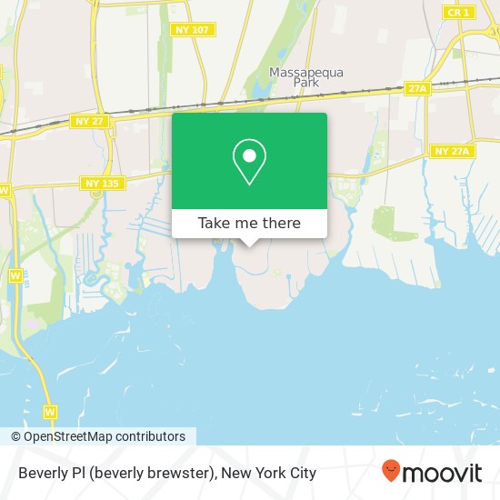 Mapa de Beverly Pl (beverly brewster), Massapequa (Oyster Bay), NY 11758