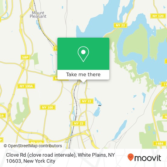 Mapa de Clove Rd (clove road intervale), White Plains, NY 10603