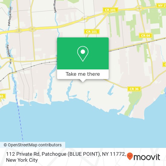 112 Private Rd, Patchogue (BLUE POINT), NY 11772 map