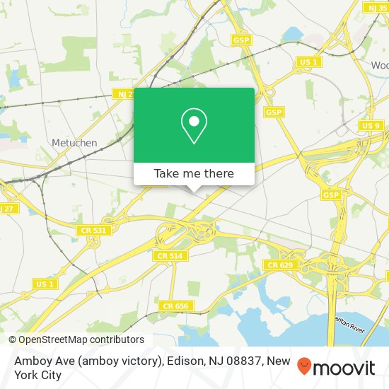 Amboy Ave (amboy victory), Edison, NJ 08837 map