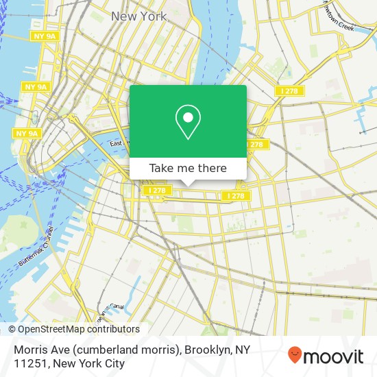 Mapa de Morris Ave (cumberland morris), Brooklyn, NY 11251