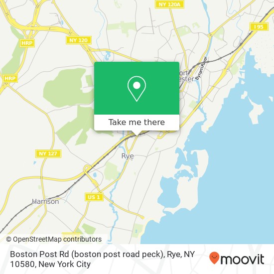 Mapa de Boston Post Rd (boston post road peck), Rye, NY 10580