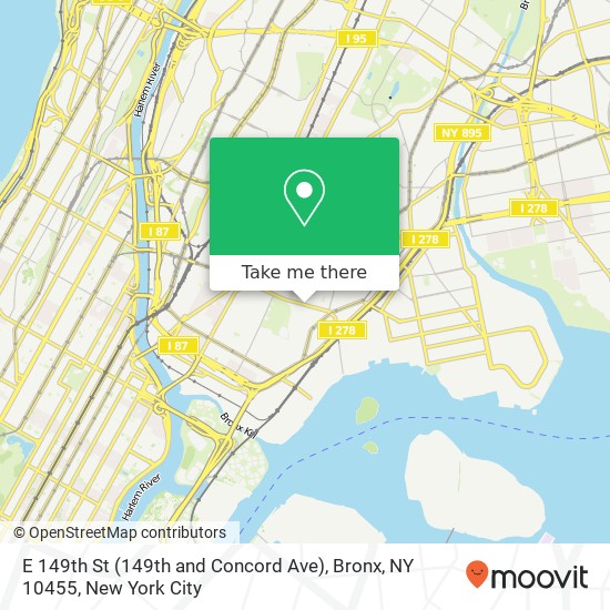 E 149th St (149th and Concord Ave), Bronx, NY 10455 map