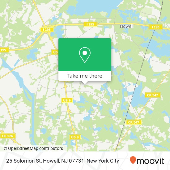 Mapa de 25 Solomon St, Howell, NJ 07731