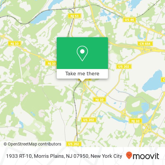 Mapa de 1933 RT-10, Morris Plains, NJ 07950