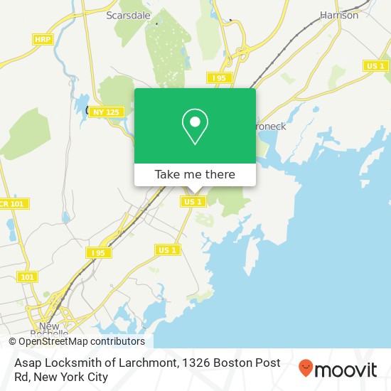 Mapa de Asap Locksmith of Larchmont, 1326 Boston Post Rd
