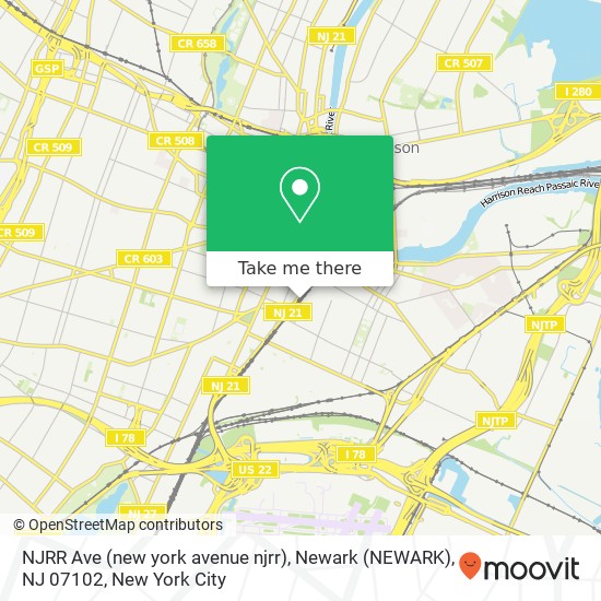 NJRR Ave (new york avenue njrr), Newark (NEWARK), NJ 07102 map
