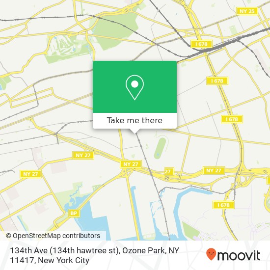 Mapa de 134th Ave (134th hawtree st), Ozone Park, NY 11417