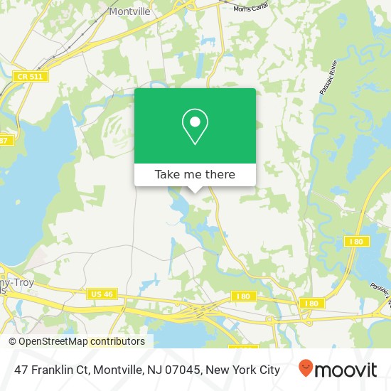 Mapa de 47 Franklin Ct, Montville, NJ 07045