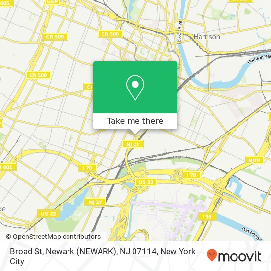 Broad St, Newark (NEWARK), NJ 07114 map