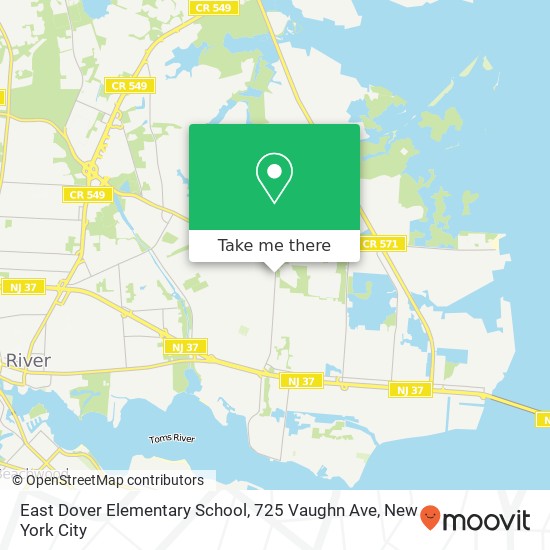 Mapa de East Dover Elementary School, 725 Vaughn Ave