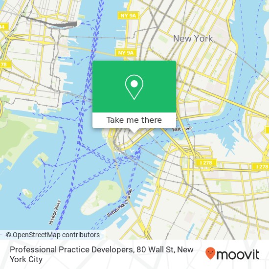 Professional Practice Developers, 80 Wall St map