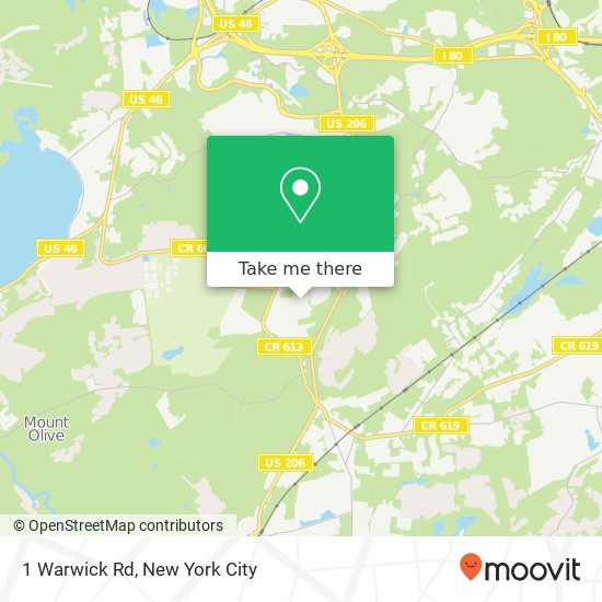 Mapa de 1 Warwick Rd, Flanders, NJ 07836