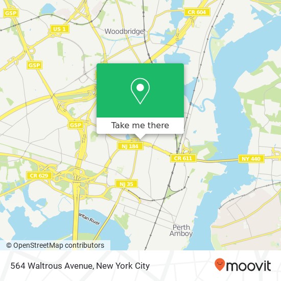 Mapa de 564 Waltrous Avenue, 564 Waltrous Ave, Perth Amboy, NJ 08861, USA