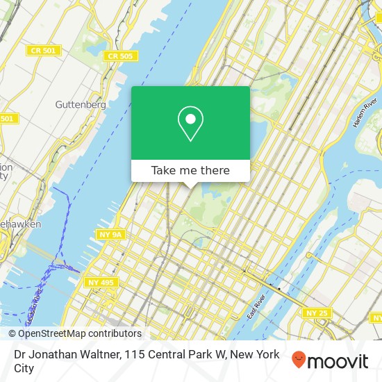 Dr Jonathan Waltner, 115 Central Park W map