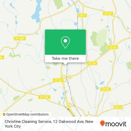 Mapa de Christine Cleaning Service, 12 Oakwood Ave