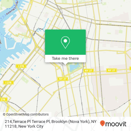 Mapa de 214,Terrace Pl Terrace Pl, Brooklyn (Nova York), NY 11218