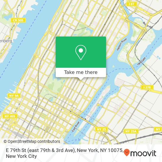 Mapa de E 79th St (east 79th & 3rd Ave), New York, NY 10075