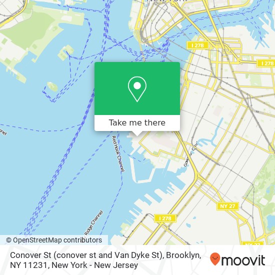 Mapa de Conover St (conover st and Van Dyke St), Brooklyn, NY 11231