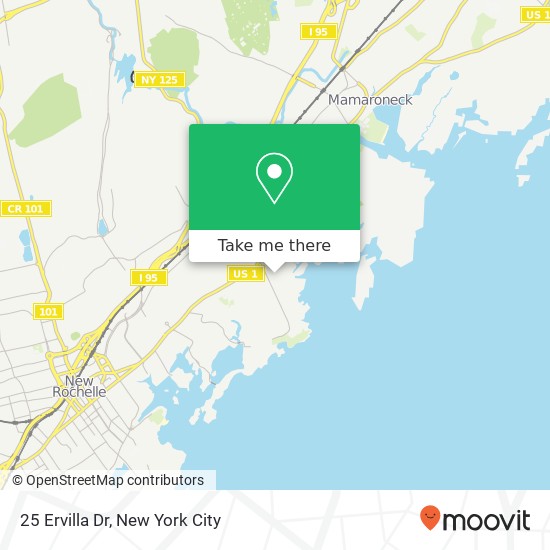 Mapa de 25 Ervilla Dr, Larchmont, NY 10538