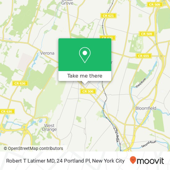 Robert T Latimer MD, 24 Portland Pl map