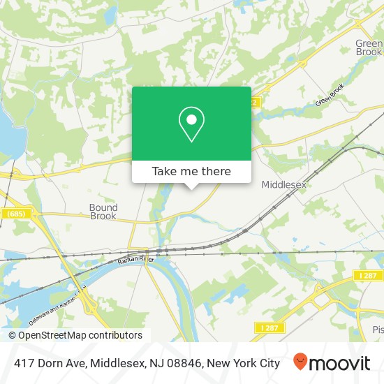 Mapa de 417 Dorn Ave, Middlesex, NJ 08846