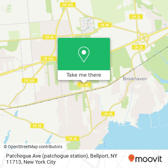 Mapa de Patchogue Ave (patchogue station), Bellport, NY 11713