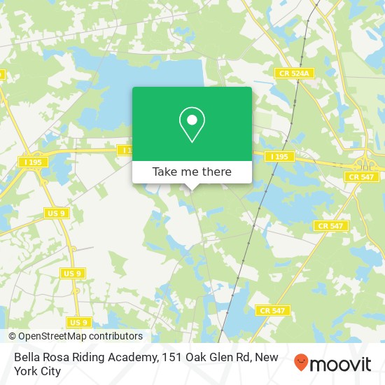 Mapa de Bella Rosa Riding Academy, 151 Oak Glen Rd