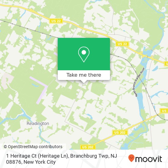 Mapa de 1 Heritage Ct (Heritage Ln), Branchburg Twp, NJ 08876