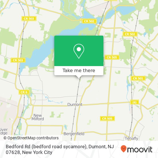Mapa de Bedford Rd (bedford road sycamore), Dumont, NJ 07628