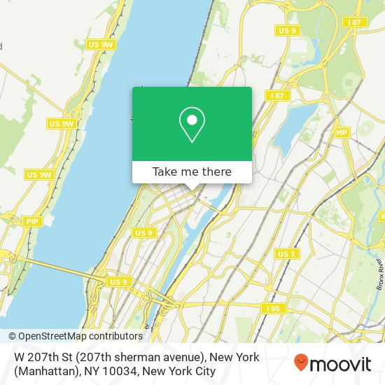 W 207th St (207th sherman avenue), New York (Manhattan), NY 10034 map