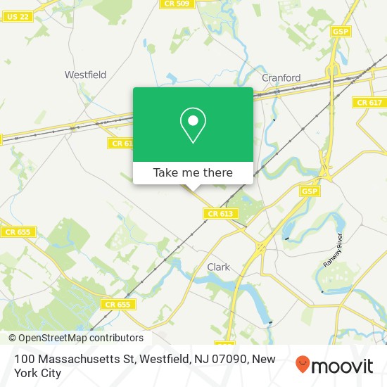 100 Massachusetts St, Westfield, NJ 07090 map