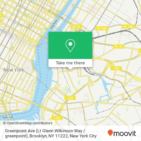 Mapa de Greenpoint Ave (Lt Glenn Wilkinson Way / greenpoint), Brooklyn, NY 11222