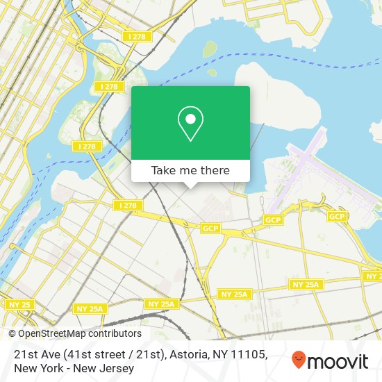 Mapa de 21st Ave (41st street / 21st), Astoria, NY 11105
